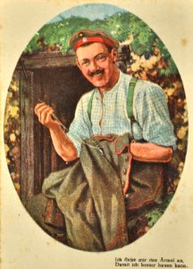 1917 - Germani - timp liber pe front - reparare imbracaminte