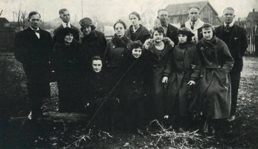 1920 Locust yearbook p. 107 (Section of Rural Training School Teachers)