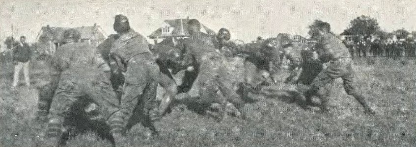 1920 Locust yearbook p. 125 (Football- Rubarth Hitting Two)
