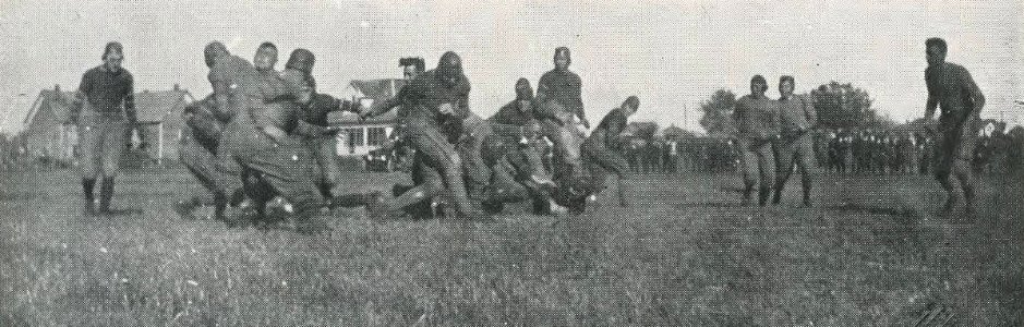 1920 Locust yearbook p. 132 (Football- Singleton Around Right End)