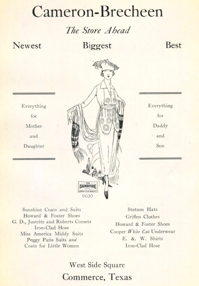 1920 Locust yearbook p. 208 (Cameron-Brecheen advertisement)