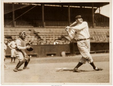 1920s Babe Ruth in full swing photo