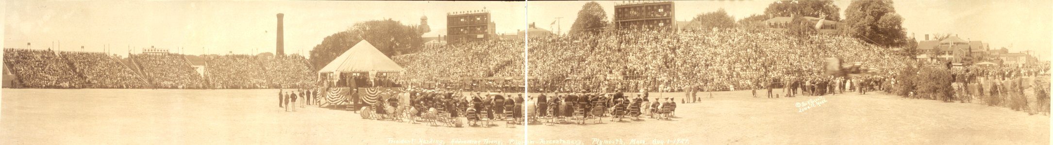 1921 Harding throng Plymouth Massachusetts LC 6a27471u