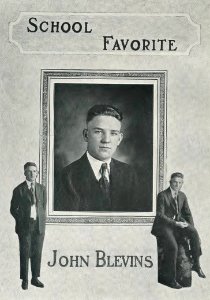 1921 Locust yearbook p. 108 (School Favorite John Blevins)
