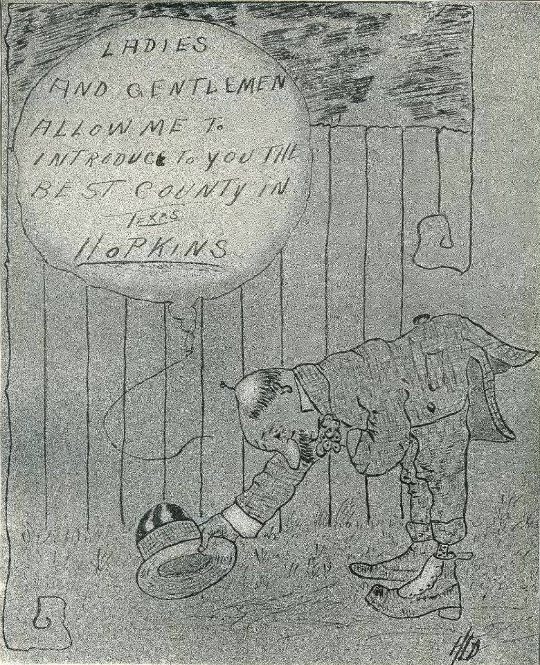 1921 Locust yearbook p. 151 (Ladies and Gentlemen...the Best County in Texas, Hopkins)