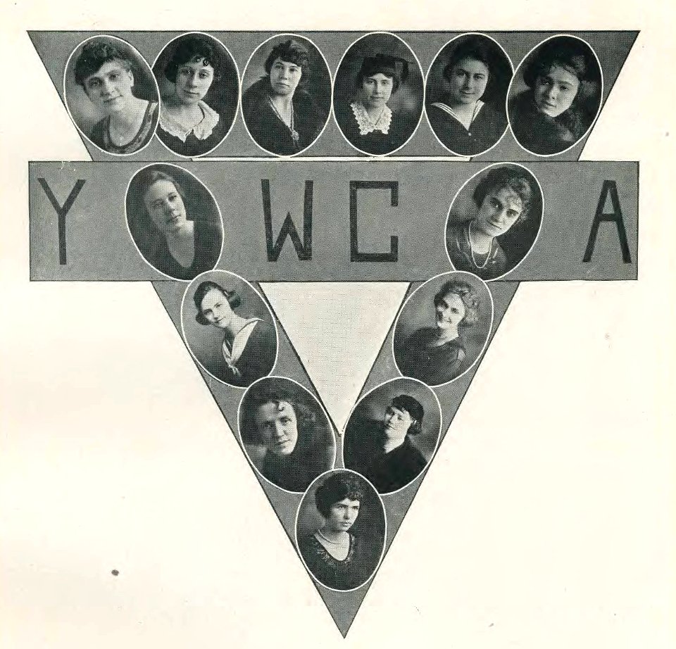 1921 Locust yearbook p. 155 (Y.W.C.A. Cabinet)