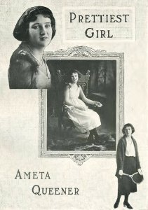 1921 Locust yearbook p. 107 (Prettiest Girl Ameta Queener) photo