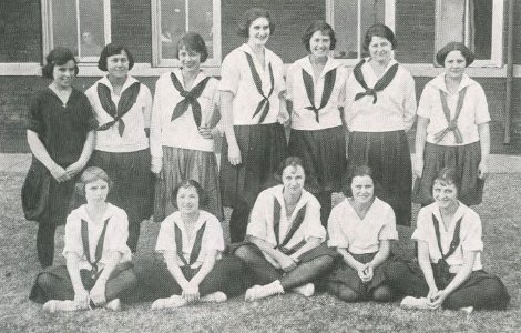 1922 Locust yearbook p. 118 (Girl's Basket Ball- The Squad) photo