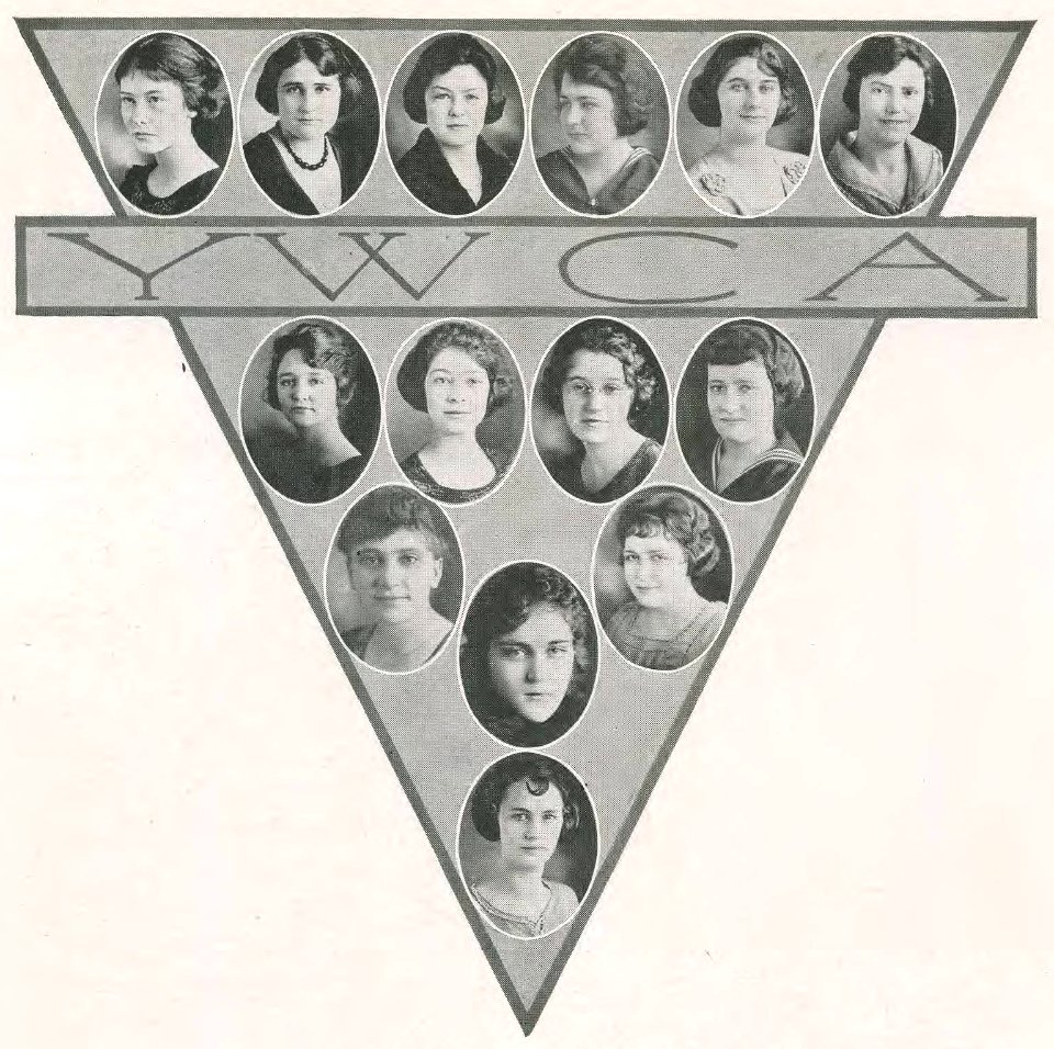 1922 Locust yearbook p. 130 (Y.W.C.A. Cabinet)