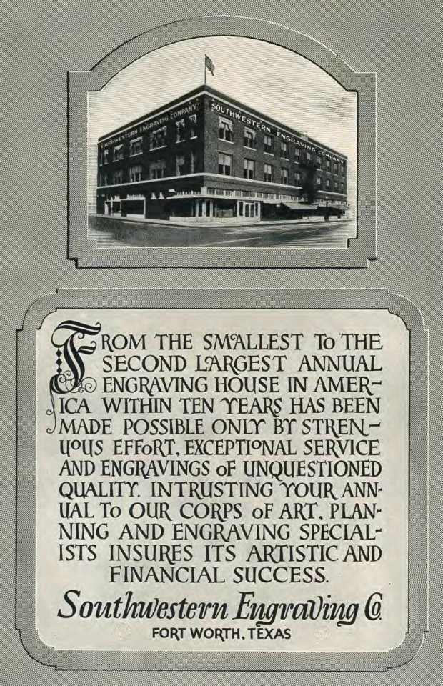 1922 Locust yearbook p. 255 (Southwestern Engraving Co., Fort Worth, Texas)