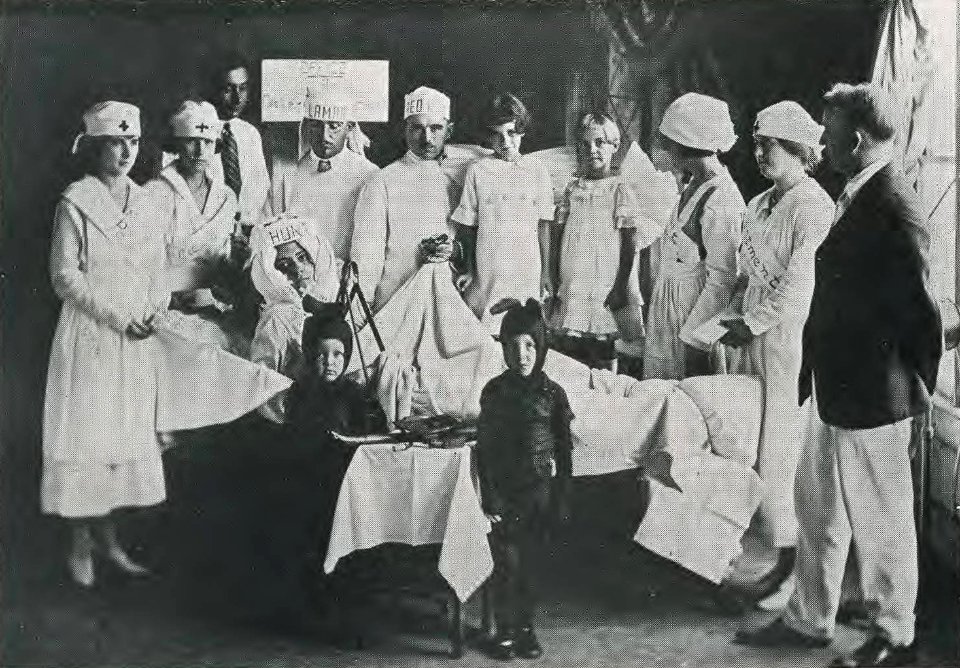 1922 Locust yearbook p. 236 (Doctors Lamar and Red River Operating on Hunt)