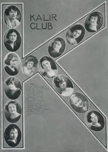 1923 Locust yearbook p. 127 (Kalir Club)