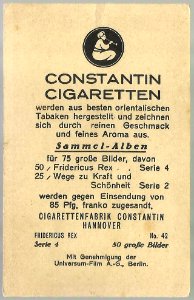 1926 circa Constantin Cigaretten Zigarettenbild Fridericus Rex Serie 4 Nummer 42