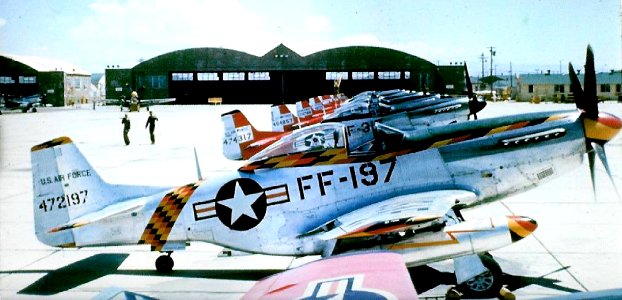 192d Fighter-Bomber Squadron, North American F-51D-25-NA Mustang, sn. 44-72197, 44-74317, 44-84857