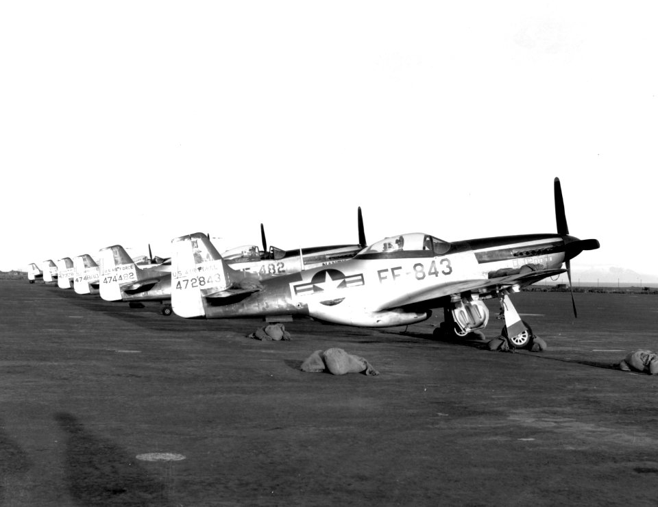 192d Fighter-Bomber Squadron, North American F-51D-25-NA Mustang, sn. 44-72843, 44-74482, 44-74880, 44-73788