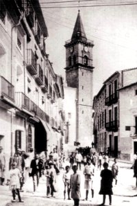 1930~. Villena. Calle Mayor y Santa María