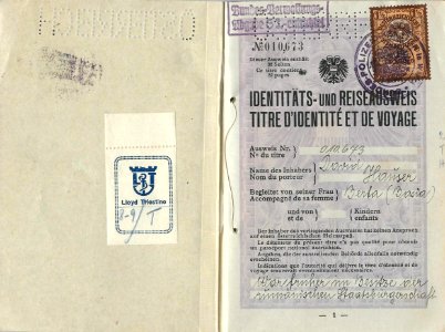 1936 Austrian stateless passport