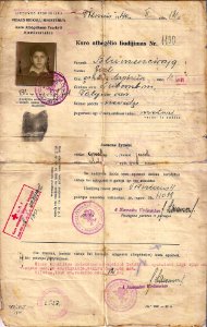 1940 Lithuanian emergency refugee travel document