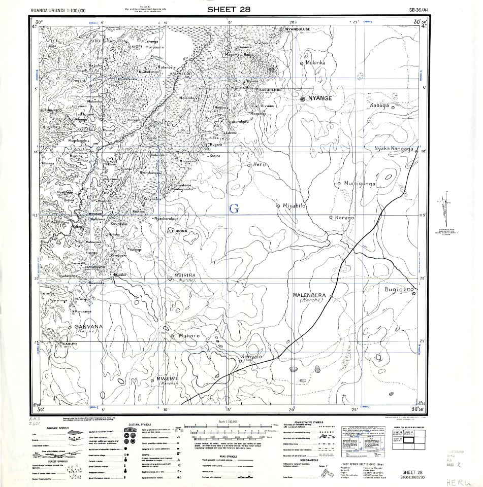 1942 Nyange map Ruanda Urundi txu-oclc-8161454-sheet28 heru