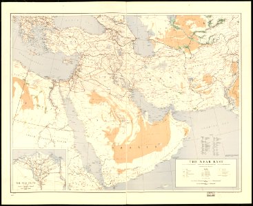 1952 map of the Near East by the United States Army Map Service