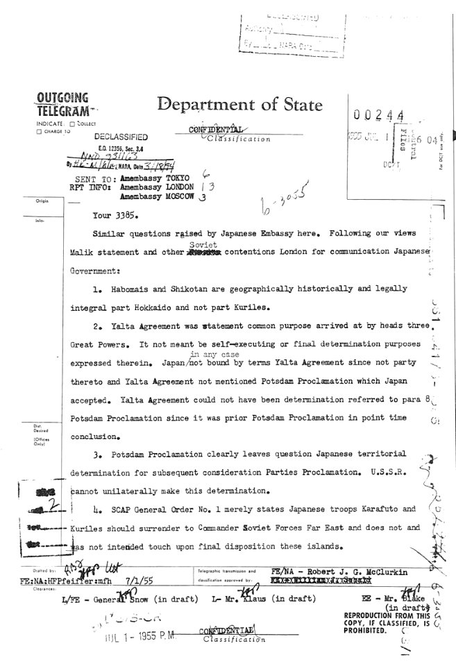 19540803 Outgoing telegram 1