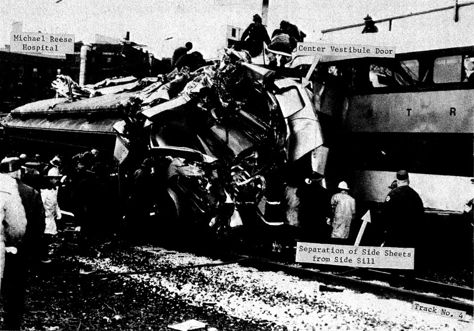 1972 Chicago commuter rail crash wreckage