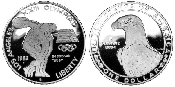 1983 Discus Thrower-Proof Dollar