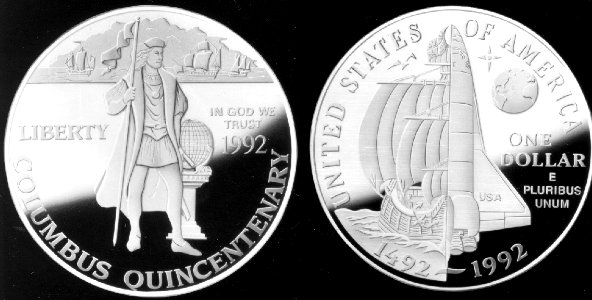 1992 Christopher Columbus-Proof Dollar photo