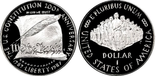 1987 US Constitution-Proof Dollar