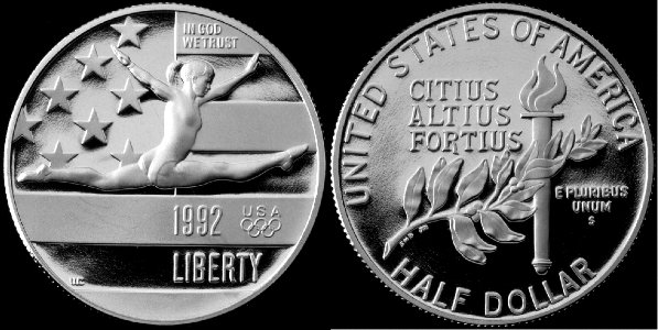 1992 Olympic Gymnast-Proof Half Dollar photo