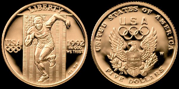 1992 Olympic Runner-Proof Five Dollars