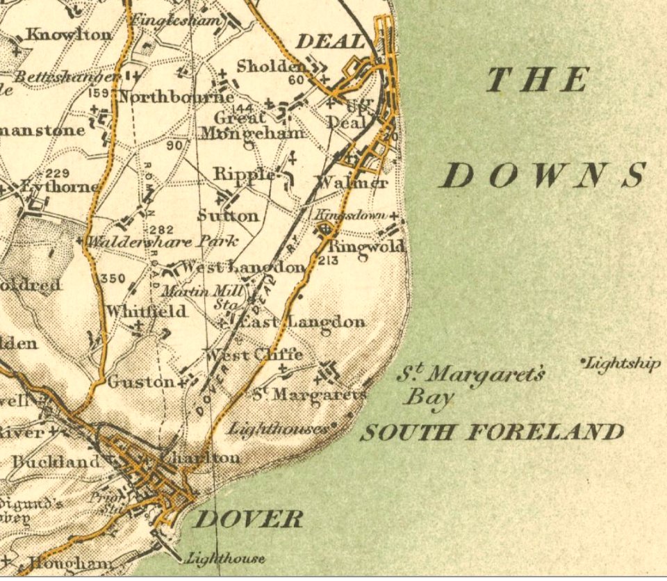 19th Century Map of Sutton, Kent 