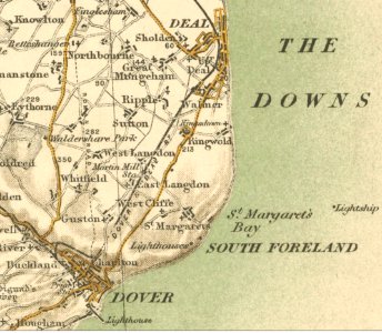 19th Century Map of Sutton, Kent 