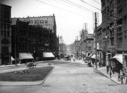 1st Ave from James St, Seattle, Washington, ca 1892 (LAROCHE 315) photo