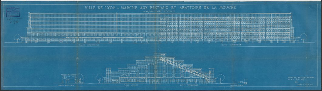 1S-227 - Abattoirs et marché au bestiaux de la Mouche - Tony Garnier - Plan d'ensemble