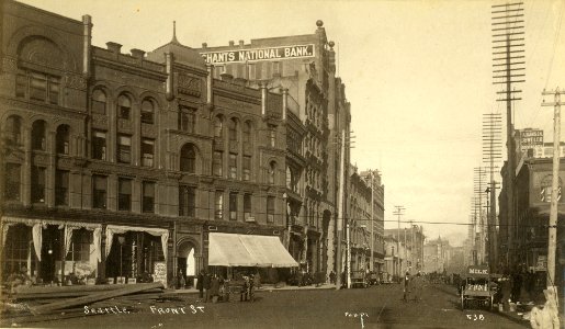1st Ave looking north from Cherry St, Seattle, 1891 (WARNER 616) photo