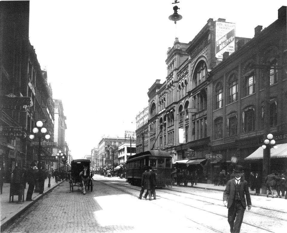 1st Ave looking north from Cherry St, Seattle, 1909 (CURTIS 2057)