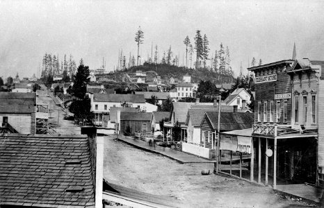 1st Ave, Seattle, 1878, including Elephant Store photo