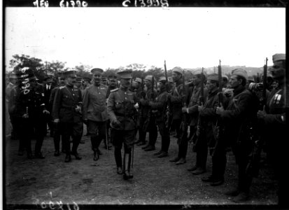 1st Battalion of the National Defence army on review