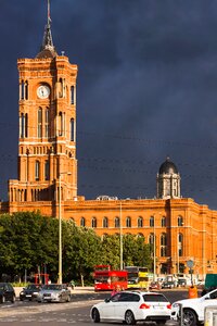 Red town hall gewitterstimmung landmark