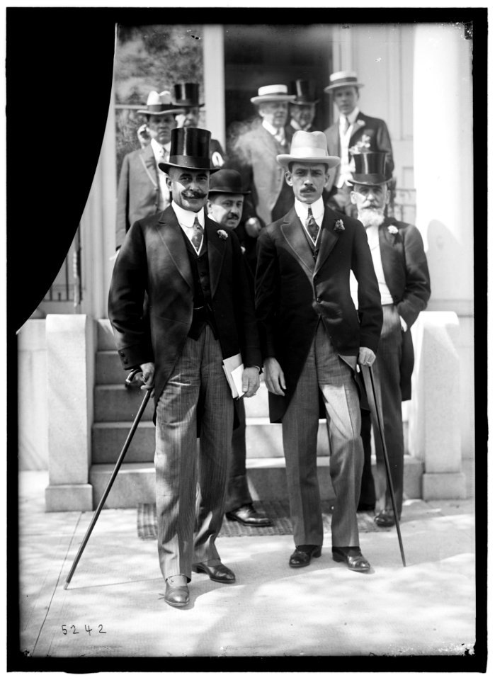 1ST PAN AMERICAN FINANCIAL CONFERENCE, WASHINGTON, D.C., MAY 1915. DOMINICAN DELEGATION- FRANCISCO J. PEYRADO; ENRIQUE JIMENEZ; AMBASSADOR SUAREZ-MUJICA OF CHILE LCCN2016866416