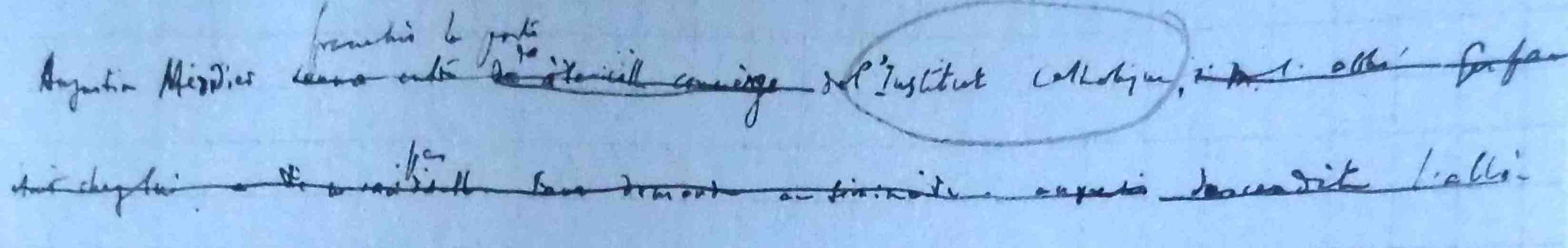 1ère mention Augustin Méridier