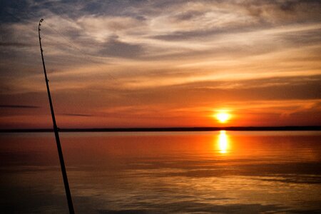 Landscape fishing sun photo