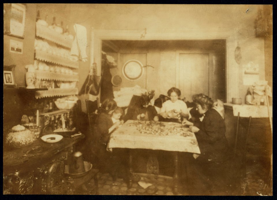 2 P.M. Mrs. Katie -- (refused to give their name), 134 1-3 Thompson St., one flight up, front. Making artificial flowers in a crowded and dirty room used as kitchen, bed room, living room, LOC nclc.04125