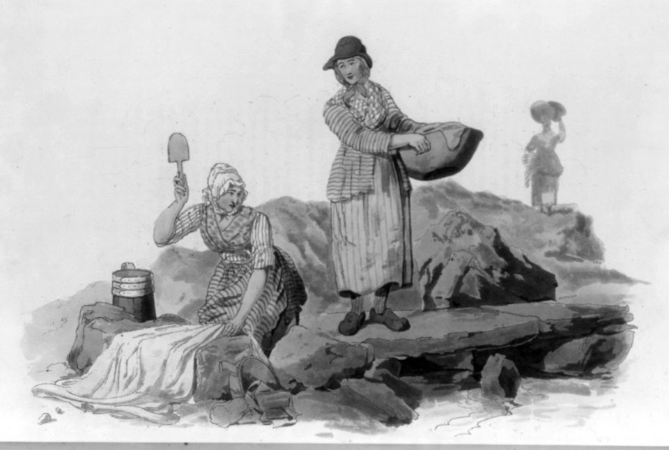 2 Welsh peasant women washing clothes by a stream LCCN2002705908