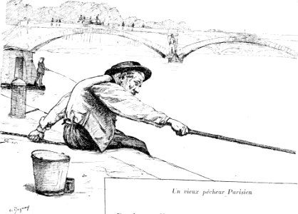 2. Un vieux pêcheur Parisien, dessin d'A. Dagnaux (Paris en plein air, BUC, 1897)