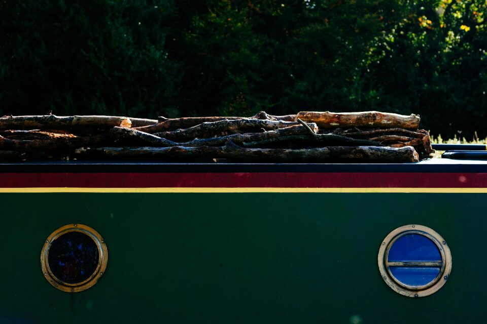 Logs black wood black window