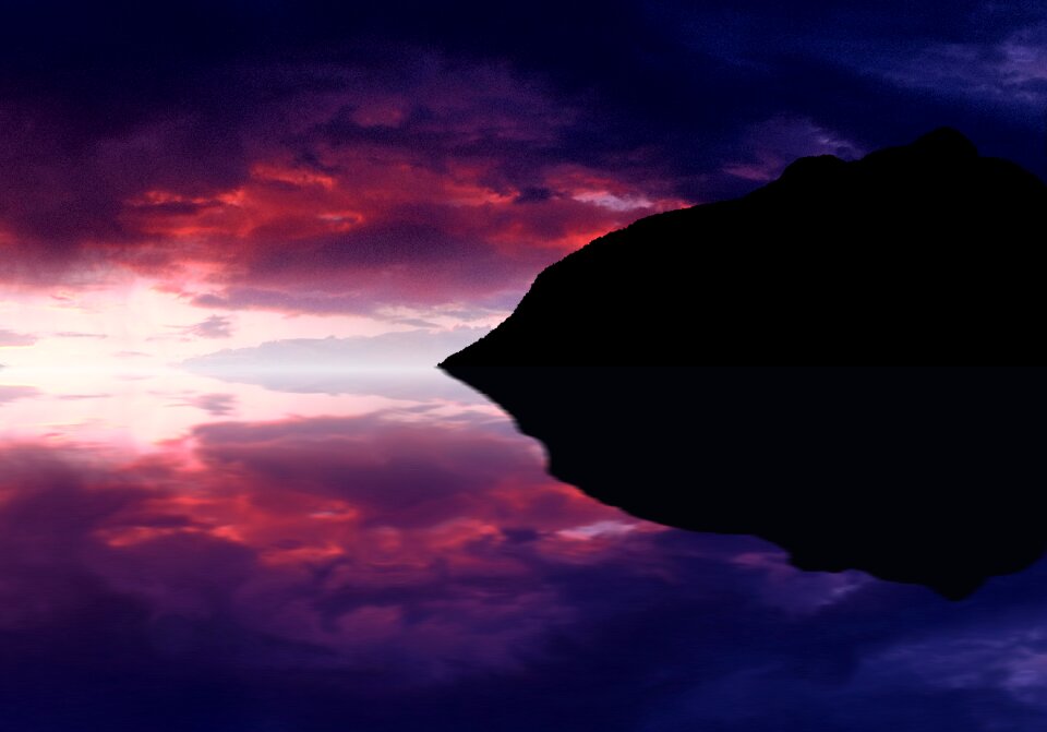 Mirroring mountain outline
