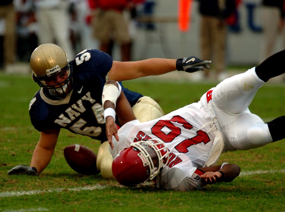 2004 Rutgers-Navy game fumble