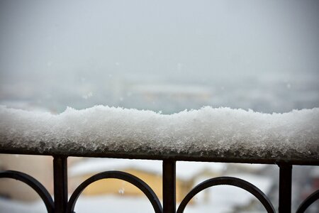 Wrought iron winter snow